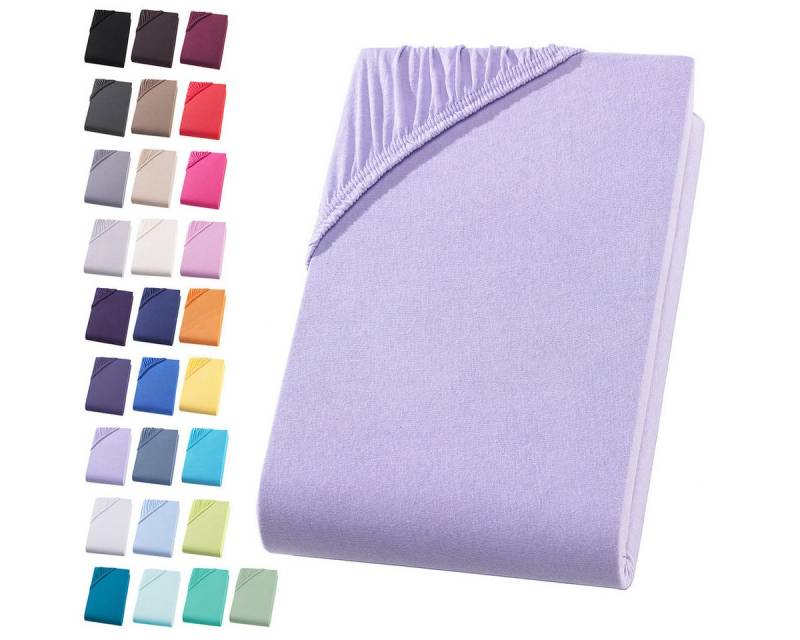 Visaggio Spannbettlaken Jersey aus 100% Baumwolle Spannbetttuch Bettlaken, Jersey, Gummizug: rundum, Spannbettlaken, für Matratzenhöhen bis 22 cm, Steghöhe 30 cm von Visaggio