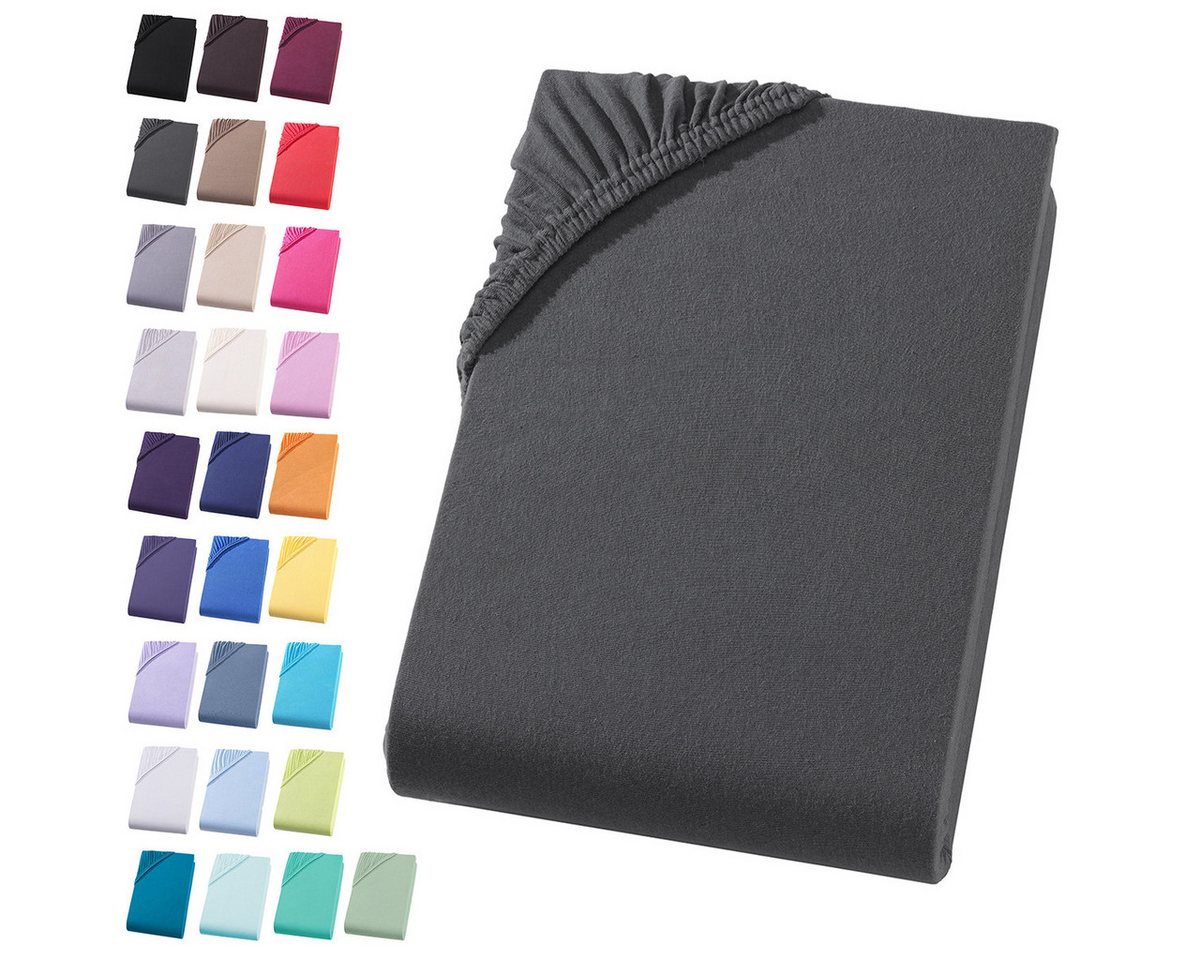 Visaggio Spannbettlaken Jersey aus 100% Baumwolle Spannbetttuch Bettlaken, Jersey, Gummizug: rundum, Spannbettlaken, für Matratzenhöhen bis 22 cm, Steghöhe 30 cm Visaggio Spannbettlaken Jersey aus 100% Baumwolle Spannbetttuch Bettlaken, Jersey, Gummizug: rundum, Spannbettlaken, für Matratzenhöhen bis 22 cm, Steghöhe 30 cm von Visaggio