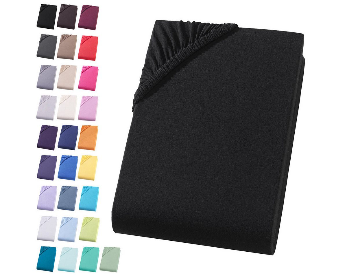 Visaggio Spannbettlaken Jersey aus 100% Baumwolle Spannbetttuch Bettlaken, Jersey, Gummizug: rundum, Spannbettlaken, für Matratzenhöhen bis 22 cm, Steghöhe 30 cm Visaggio Spannbettlaken Jersey aus 100% Baumwolle Spannbetttuch Bettlaken, Jersey, Gummizug: rundum, Spannbettlaken, für Matratzenhöhen bis 22 cm, Steghöhe 30 cm von Visaggio