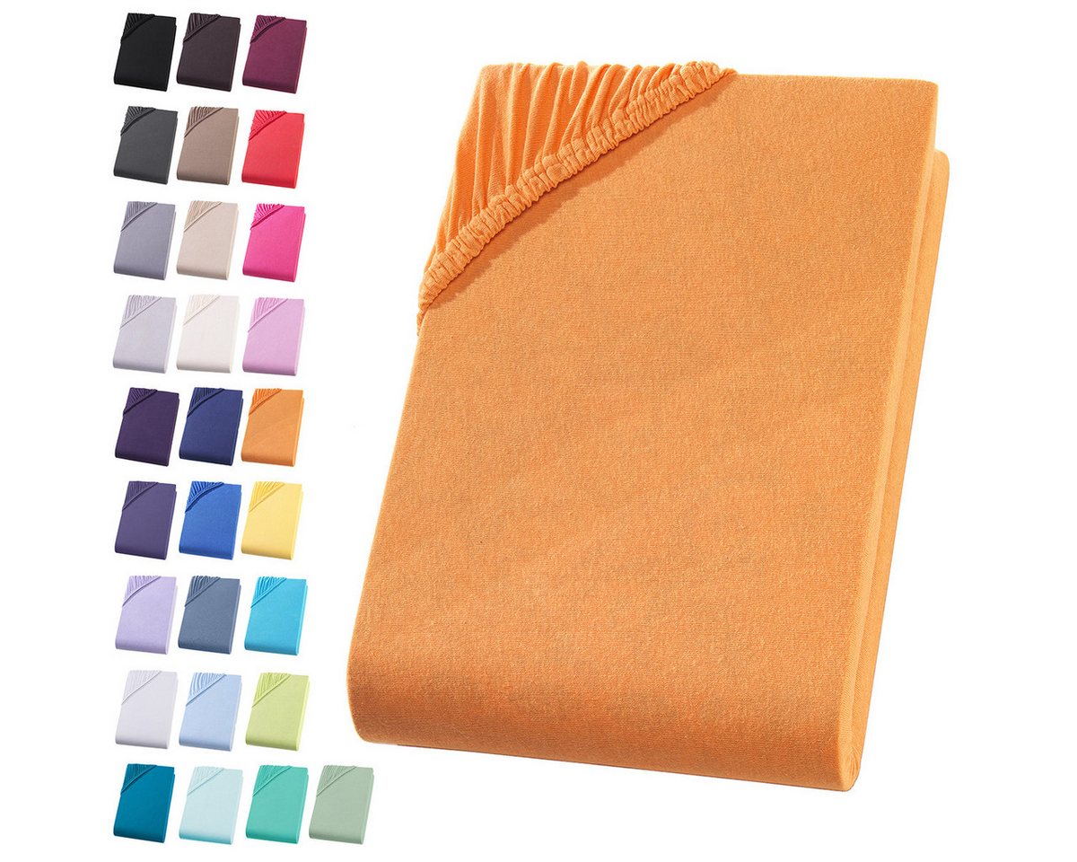 Visaggio Spannbettlaken Jersey aus 100% Baumwolle Spannbetttuch Bettlaken, Jersey, Gummizug: rundum, Spannbettlaken, für Matratzenhöhen bis 22 cm, Steghöhe 30 cm Visaggio Spannbettlaken Jersey aus 100% Baumwolle Spannbetttuch Bettlaken, Jersey, Gummizug: rundum, Spannbettlaken, für Matratzenhöhen bis 22 cm, Steghöhe 30 cm von Visaggio