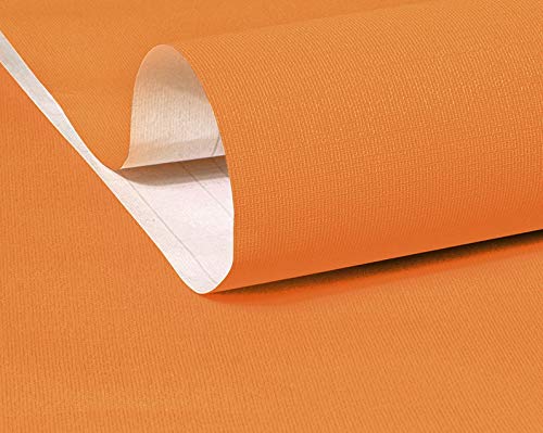 10 m x 60 cm Tapeten einfarbig Uni Pastellfarben orange 3000-S Art. 3102 selbstklebend Verschiedene Trendfarben Tapete Folie abwischbar von Visario
