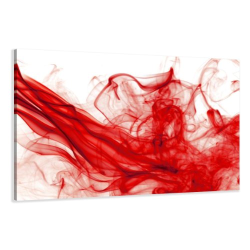 Bild auf Leinwand Red Smoke 120 x 80 cm Modell-Nr. XXL 5120 Bilder fertig gerahmt auf echtem Holzrahmen riesig. Ausführung Kunstdruck als Wandbild auf Rahmen. Günstiger als Ölbild Gemälde Poster Plakat mit Bilderrahmen von Visario