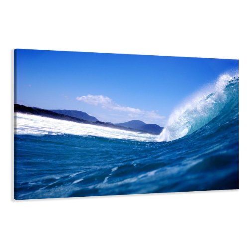 Bild auf Leinwand Strand 120 x 80 cm Modell-Nr. XXL 5027 Bilder fertig gerahmt auf echtem Holzrahmen riesig. Ausführung Kunstdruck als Wandbild auf Rahmen. Günstiger als Ölbild Gemälde Poster Plakat mit Bilderrahmen von Visario