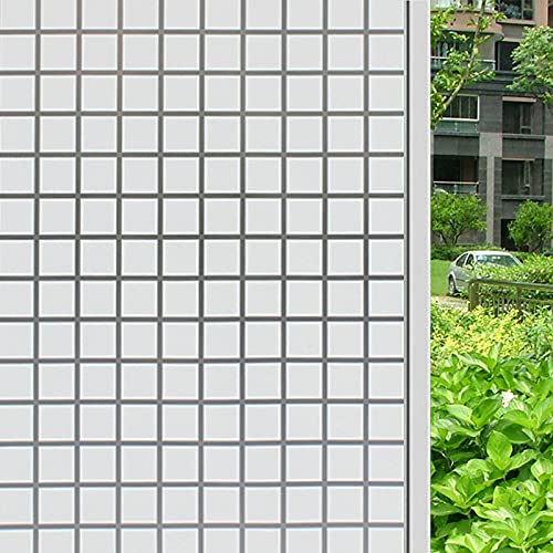 Milchglasfolie 2m x 90 cm einfarbig Quadrate Muster selbstklebend 3152 von Visario