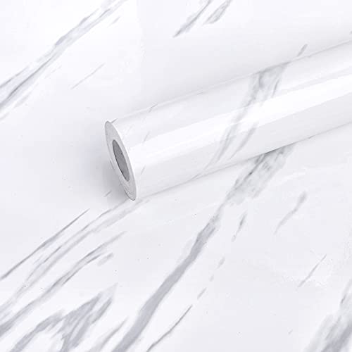 Visario 10 m x 60 cm Tapeten Folie Marmor weiß 3000-S Art. 3126 selbstklebend Verschiedene abwischbar von Visario