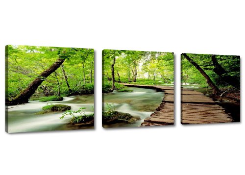 Visario 150 x 50 cm echtes Marken Leinwandbild Nr. 4216 Bilder auf Leinwand Bild Natur DREI Teile von Visario