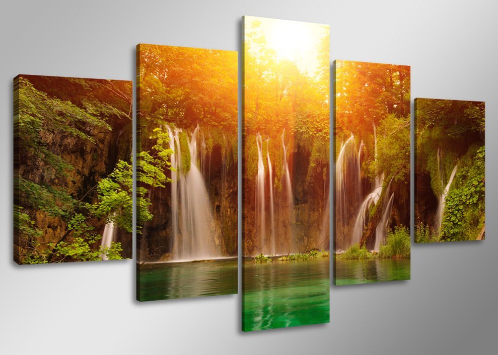 Visario Bild 5 er Set auf Leinwand, sofort aufhängbar, gerahmt, 160 x 80 cm, 5503 von Visario