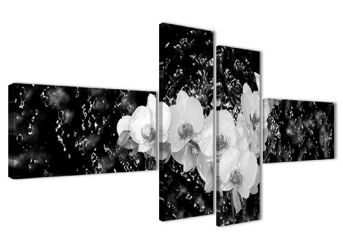 Visario Bild auf Leinwand 160 cm Nr 6538 Dark Flower dunkle Blume fertig gerahmte Bilder 4 Teile Marke original von Visario