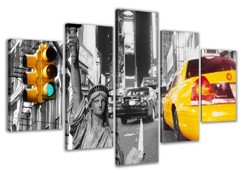 Visario Bild & Kunstdruck der Deutschen Marke 160 x 80 cm 5529 Bilder auf Leinwand Kunstdrucke New York Taxi Wandbild von Visario