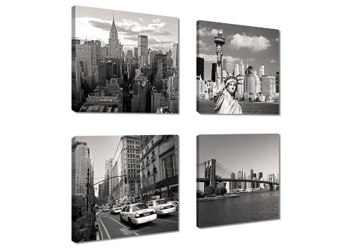 Visario Bild & Kunstdruck der Deutschen Marke 4x20 x 20 cm 6901 Bilder auf Leinwand Kunstdrucke New York Wandbild von Visario