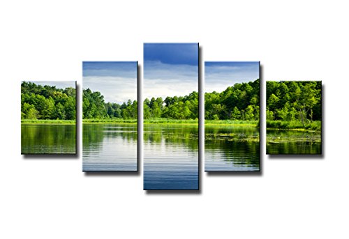 Visario Bild & Kunstdruck der Deutschen Marke 160 x 80 cm 5565 Bilder auf Leinwand Kunstdrucke Natur See Wandbild von Visario