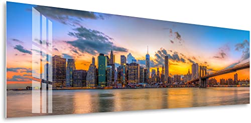 Visario Glasbild auf Acrylglas New York NYC Bild 90 x 30cm 5805 von Visario