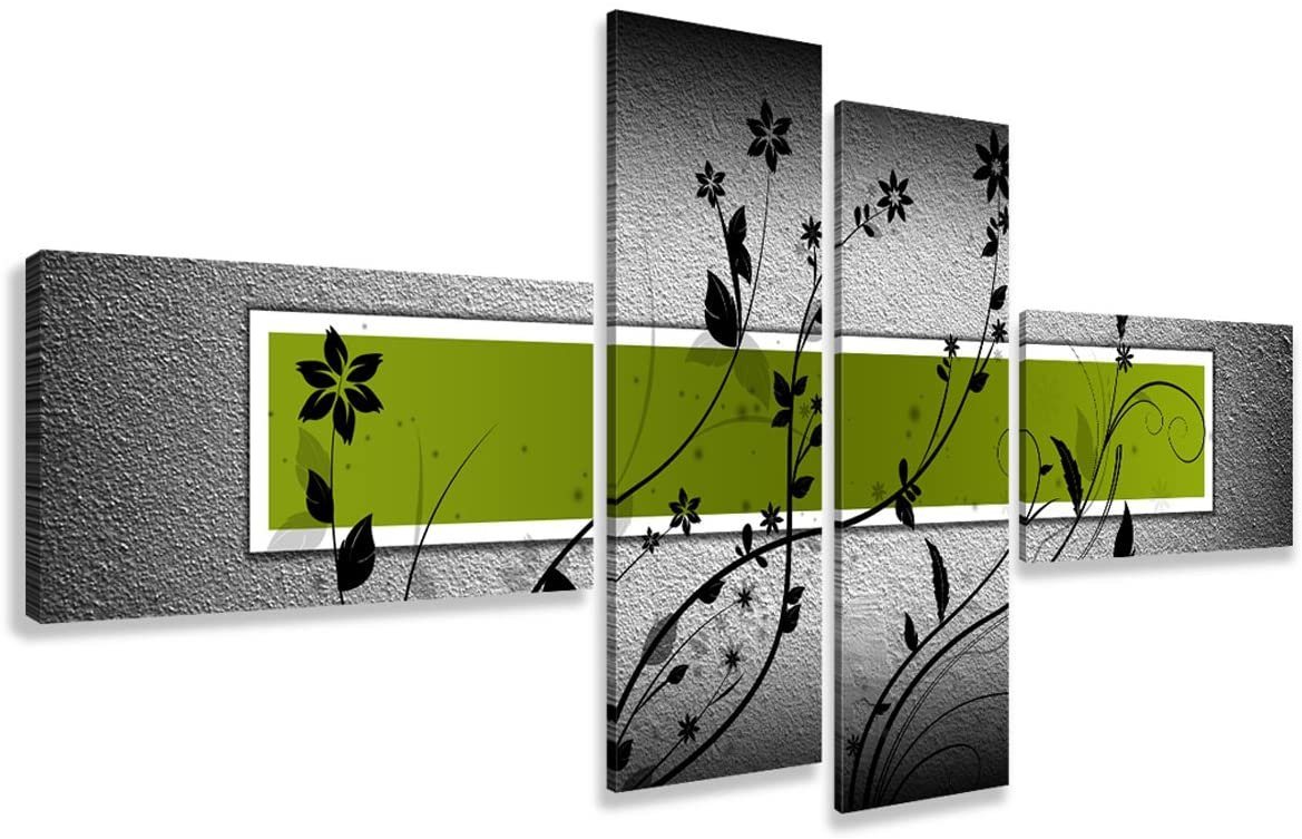 Visario Kunstdruck 4 er Bilder Set auf Leinwand Marke Visario Größe 160 x 70 cm fertig zum Aufhängen, 6534 von Visario