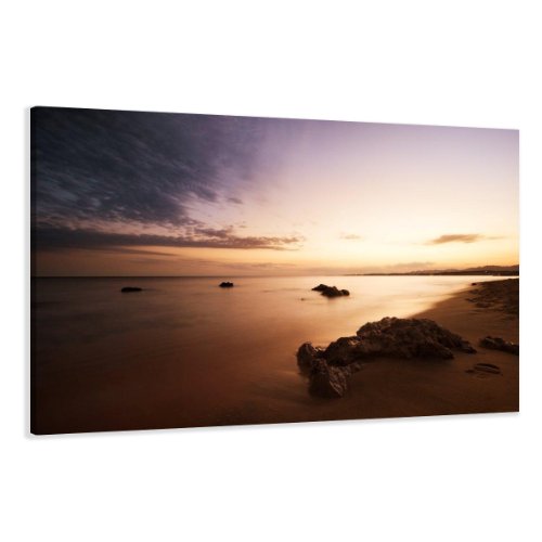 Visario Leinwandbilder 5023 Bild auf Leinwand Strand, 120 x 80 cm von Visario