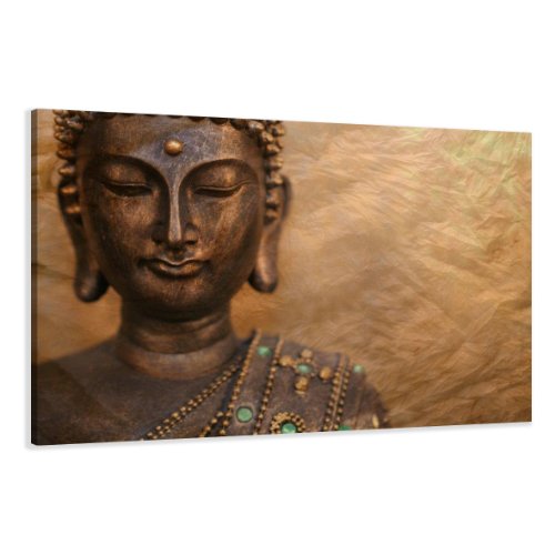 Visario Leinwandbilder 5041 Bild auf Leinwand Buddha, 120 x 80 cm von Visario