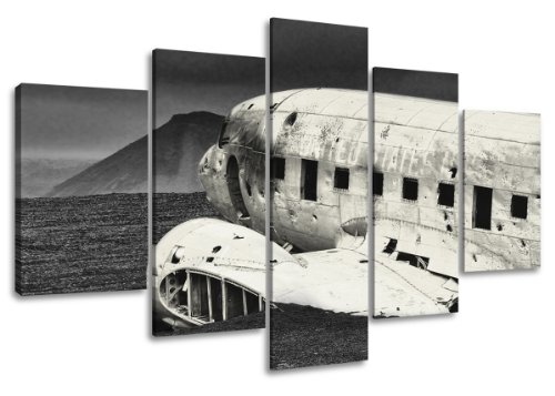 Visario Leinwandbilder 5501 Bild auf Leinwand Flugzeug, 5 Teile von Visario