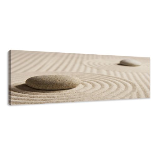 Visario Leinwandbilder 5704 Bild auf Leinwand Spa Sand, 120 x 40 cm von Visario