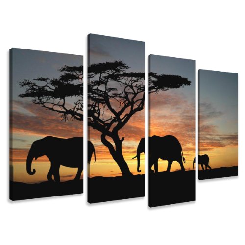 Visario Leinwandbilder 6066 Bilder auf Leinwand Afrika Tiere Savanne, 130 x 80 cm von Visario