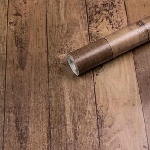 Visario Tapeten Folie 3000-S selbstklebend 10m x 45cm Farbe braun Holz Dekorfolie Möbelfolie Tapete 3072 von Visario