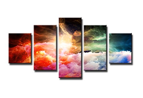 bestpricepictures 160 x 80 cm Bild auf Leinwand Wolke bunt Fantasie 5546-SCT deutsche Marke und Lager - Die Bilder/das Wandbild/der Kunstdruck ist fertig gerahmt von Visario