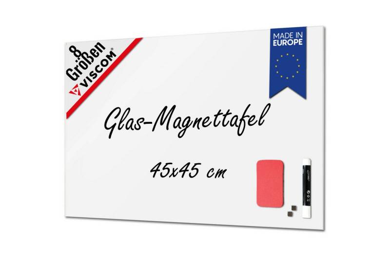 Viscom Magnettafel MIO, Glas-Magnettafel - beschreibbar & trocken abwischbar - inkl. Zubehör von Viscom