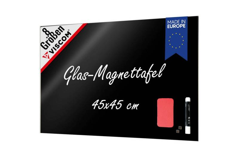 Viscom Magnettafel MIO, Glas-Magnettafel - beschreibbar & trocken abwischbar - inkl. Zubehör von Viscom