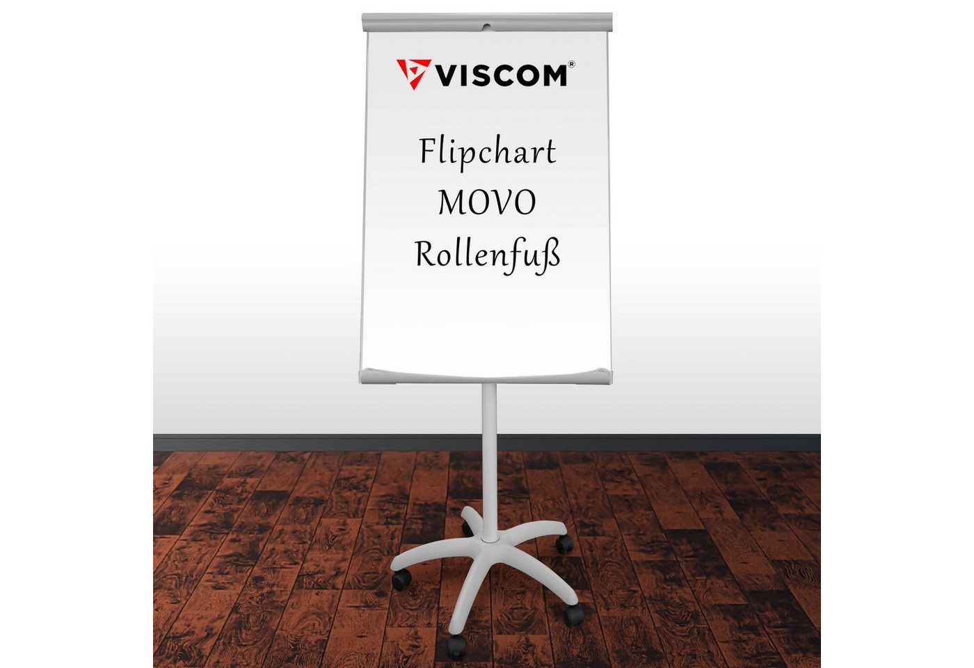 Viscom Magnettafel Movo, Flipchart mit Rollenfuß - magnetisch - mobiles Whiteboard mit Ständer von Viscom