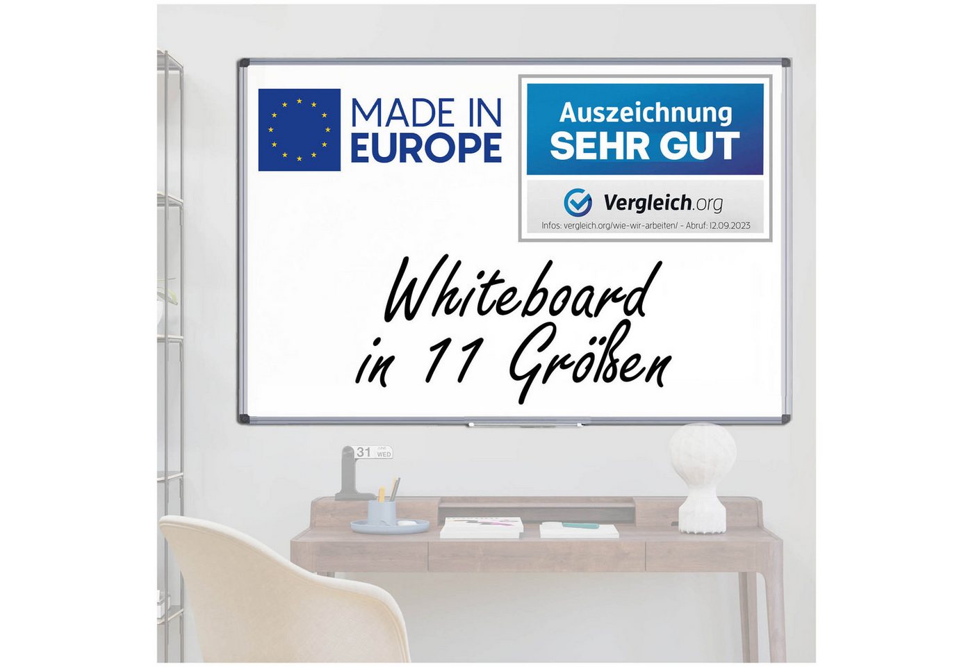 Viscom Memoboard MATCH CLASSIC, Whiteboard magnetisch - Magnettafel in 8 Größen von Viscom