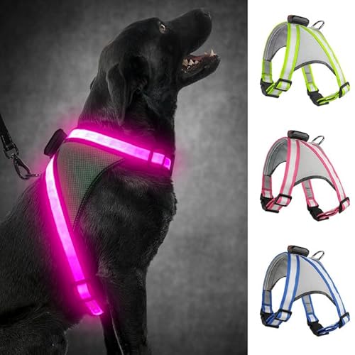 Visinite LED-Hundegeschirr mit Licht, wiederaufladbar, leuchtende Hundeweste, 2 Beleuchtungsmodi, verstellbares beleuchtetes Geschirr für sichere Nachtspaziergänge Visinite LED-Hundegeschirr mit Licht, wiederaufladbar, leuchtende Hundeweste, 2 Beleuchtungsmodi, verstellbares beleuchtetes Geschirr für sichere Nachtspaziergänge von Visinite
