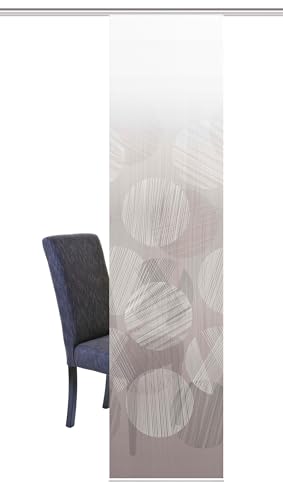 Vision S 84068 | Schiebegardine Circo, Digitaldruck auf Bambus-Optik , mit abstraktem Kreis-Motiv, 260x60cm, Farbe: Grau, Taupe (Taupe) von Vision S