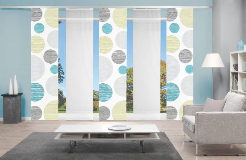 Vision S Schiebegardine 5ER SET BORDEN, Paneelwagen (5 St), halbtransparent, HxB: 260x60, Schiebevorhang 5er Set Digitaldruck von Vision S