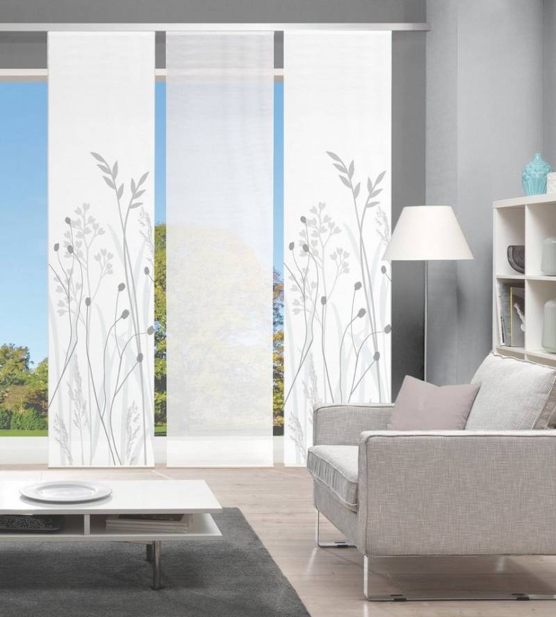 Vision S Schiebegardine GRASIL 3er SET (3 St), Paneelwagen, blickdicht, Bambus-Optik, Digital bedruckt von Vision S