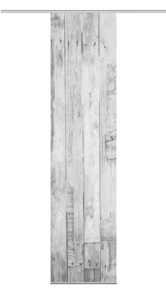 Schiebegardine LIZZA Schiebegardine, halbtransparent, 260x60 cm, grau, Holzmotiv, Vision S, (1 St), Polyester von Vision S