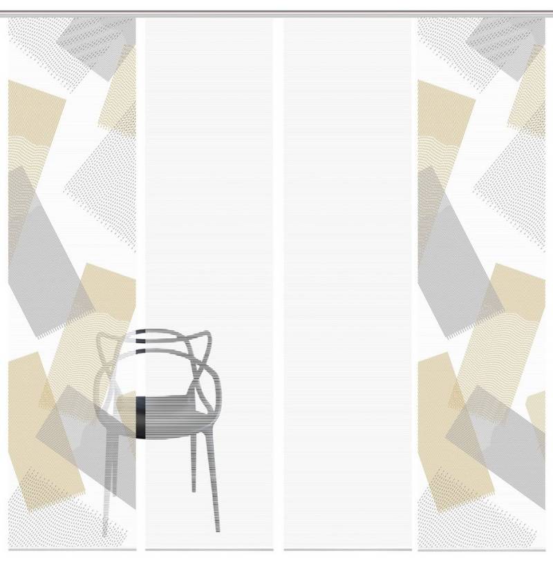 Vision S Schiebegardine NAYAH Schiebegardine, halbtransparent Bambus, 260x60 cm, Graphikmotiv, (4 St), 100% Polyester von Vision S