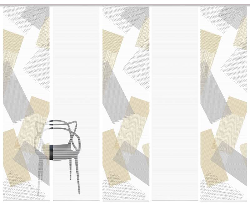 Vision S Schiebegardine NAYAH Schiebegardine, halbtransparent Bambus, 260x60 cm, Graphikmotiv, (5 St), 100% Polyester von Vision S