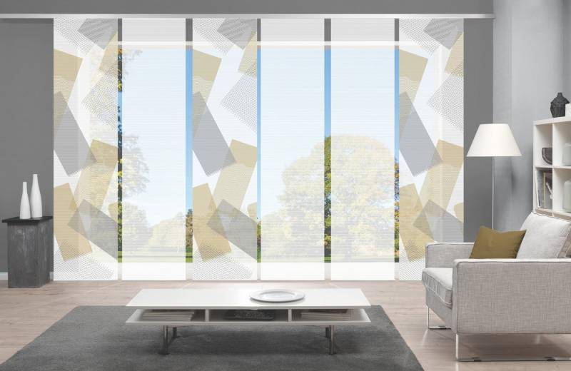Vision S Schiebegardine NAYAH Schiebegardine, halbtransparent Bambus, 260x60 cm, Graphikmotiv, (6 St), 100% Polyester von Vision S