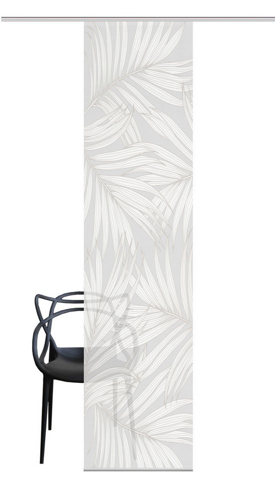 Schiebegardine PACEY Schiebegardine, halbtransparente, 260x60 cm, taupe, palmendruck, Vision S, (1 St), 100% Polyester von Vision S