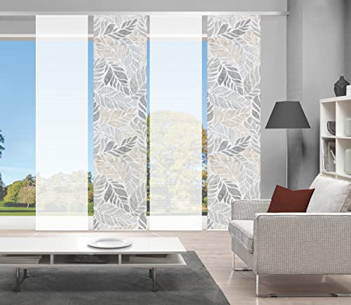 Vision S 080869 LISIO Schiebegardine, halbtransparent, Bambus-Optik, 260x60 cm, Farbe:grau, Größe:260 x 60 cm, Anzahl:4X von Vision S