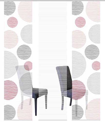 Vision S 88553 Schiebegardinen Borden halbtransparent Bambusoptik 260x60 cm, Farbe:rosé von Vision S