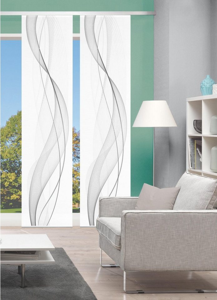 Vision S Schiebegardine 2ER SET HEIGHTS, Paneelwagen (2 St), halbtransparent, HxB: 260x60, Schiebevorhang 2er Set Digitaldruck von Vision S