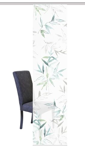 Vision S Schiebegardine BAMBORI, Digitaldruck auf Bambus-Optik, mit abstraktem Blätter-Motiv, 260x60cm, Farbe: Mint (Grün) von HOME WOHNIDEEN
