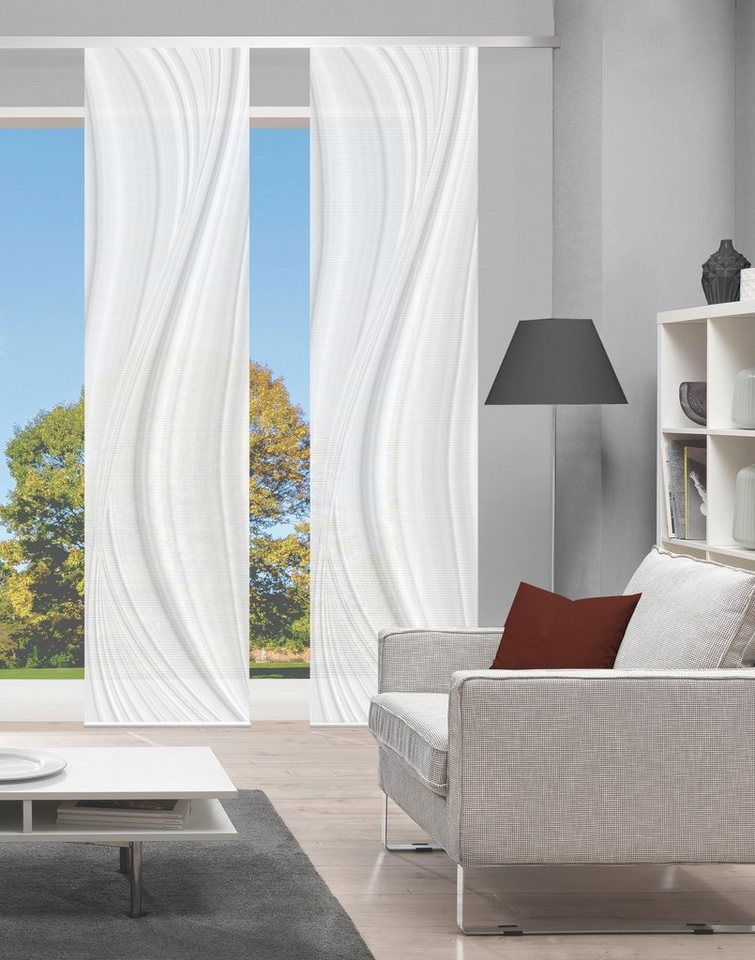 Vision S Schiebegardine LAURINA 2er SET (2 St), Paneelwagen, halbtransparent, Schiebevorhang Digidruck 2er Set LAURINA von Vision S