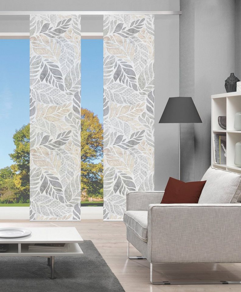 Vision S Schiebegardine LISIO 2er SET (2 St), Paneelwagen, halbtransparent, Schiebevorhang Digidruck 2er Set LISIO von Vision S