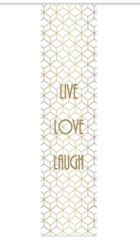 VISION S Schiebegardine LIVE Love Laugh, halb-transparenter Stoff in Bambus-Optik, 260 x 60 cm (h x b), Farbe:, Farbe:Gold von VISION S