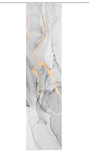 VISION S Schiebegardine MARMOSA, halb-transparenter Stoff in Bambus-Optik, 260 x 60 cm (h x b), Farbe: (grau) von VISION S