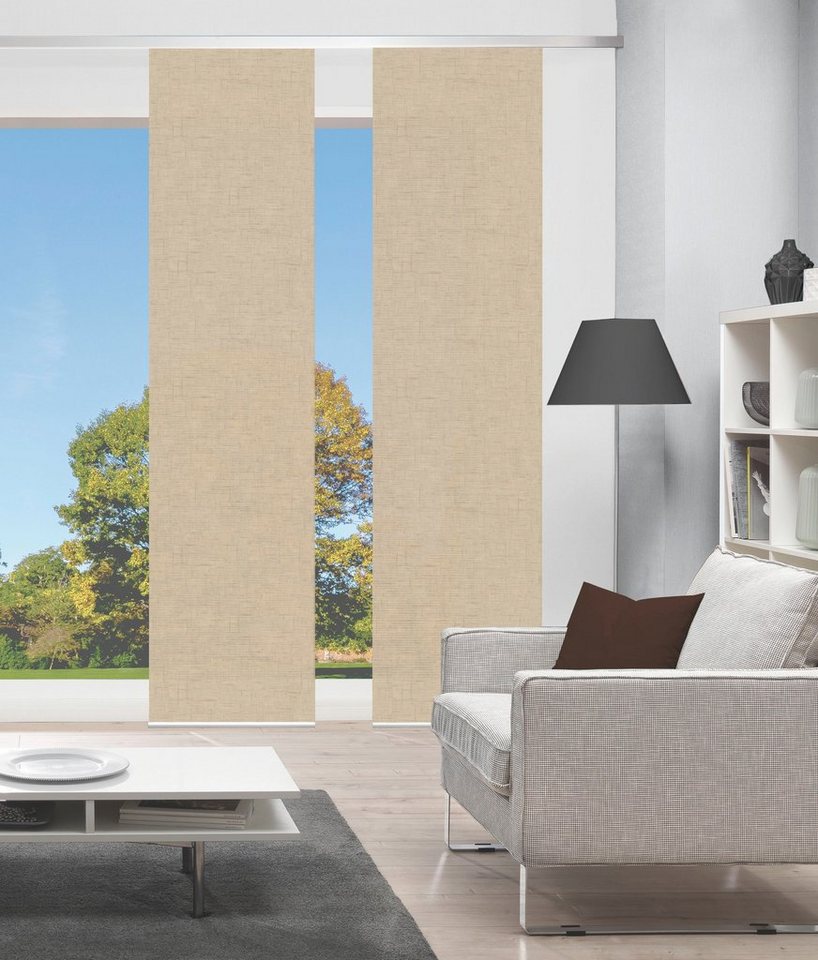 Vision S Schiebegardine PIVE 2er SET (2 St), Paneelwagen, halbtransparent, Schiebevorhang Digidruck 2er Set PIVE von Vision S