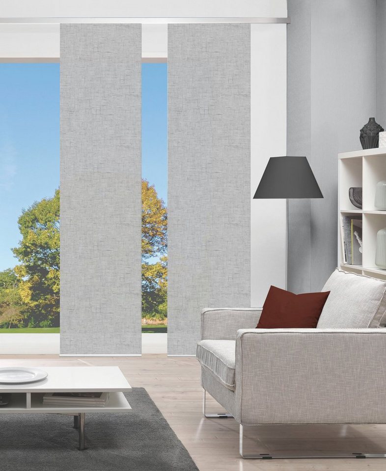 Vision S Schiebegardine PIVE 2er SET (2 St), Paneelwagen, halbtransparent, Schiebevorhang Digidruck 2er Set PIVE von Vision S