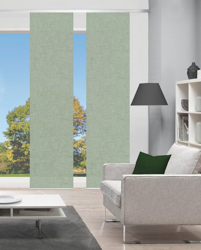 Vision S Schiebegardine PIVE 2er SET (2 St), Paneelwagen, halbtransparent, Schiebevorhang Digidruck 2er Set PIVE von Vision S