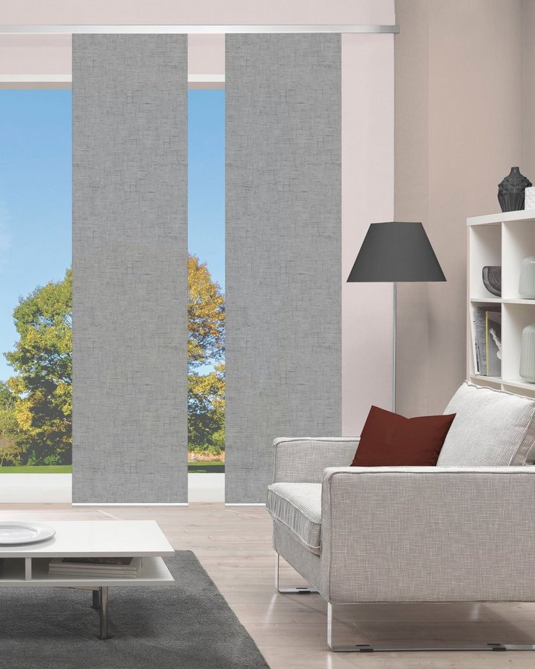 Vision S Schiebegardine PIVE 2er SET (2 St), Paneelwagen, halbtransparent, Schiebevorhang Digidruck 2er Set PIVE von Vision S