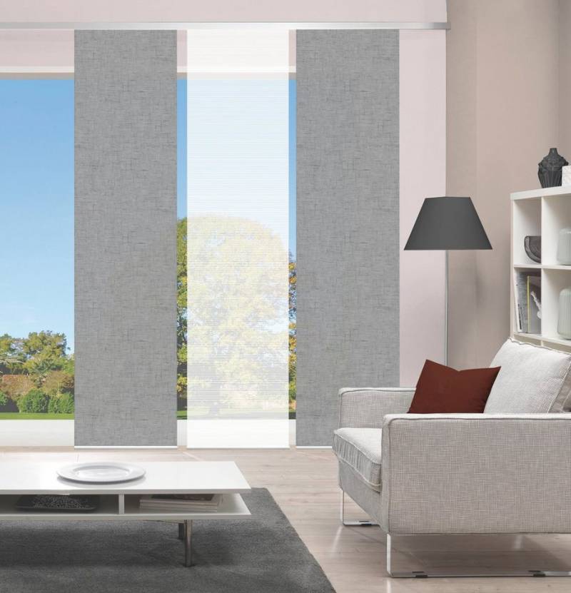 Vision S Schiebegardine PIVE 3er SET (3 St), Paneelwagen, halbtransparent, Schiebevorhang Digidruck 3er Set PIVE von Vision S